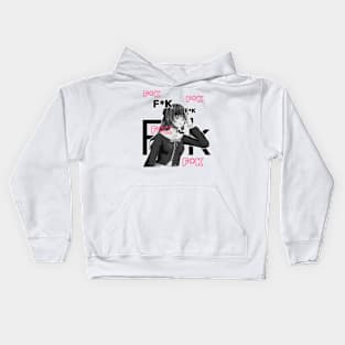 black and white girl Kids Hoodie